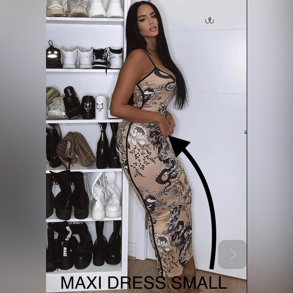 FN DRAGON TATTOO MAXI DRESS